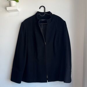 Arvida Black Women's Full Zip Wool Blend Blazer Jacket